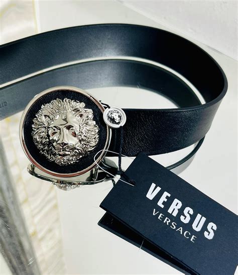 lion head belt versace